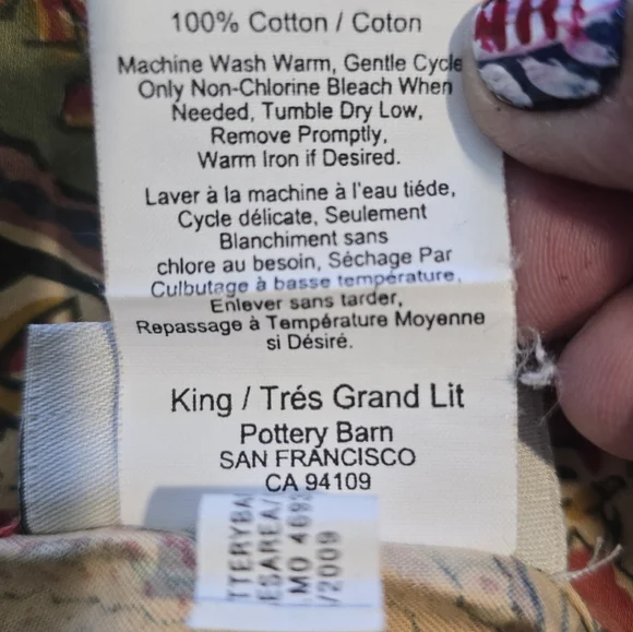 Pottery Barn Caroline Paisley Brick Red 100% Cotton King Size Duvet Cover - Picture 4 of 4